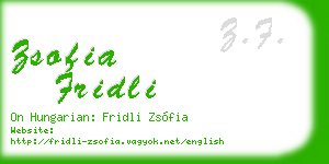 zsofia fridli business card